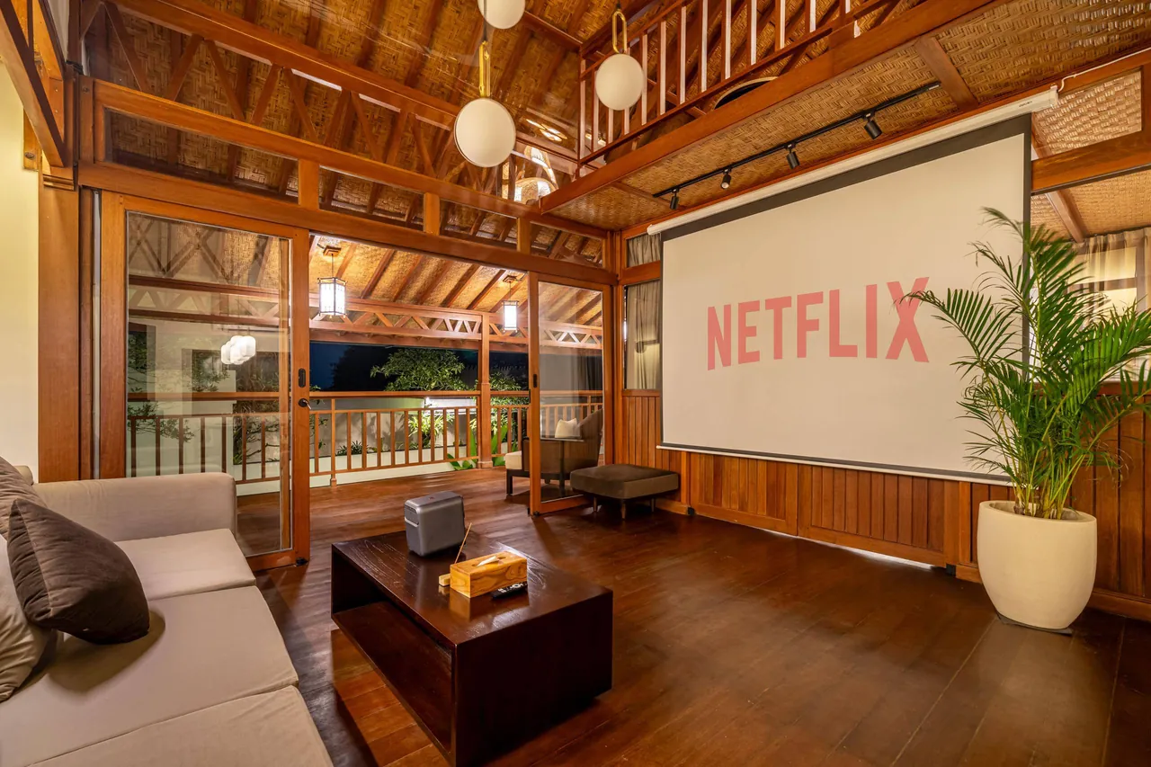 Ubud EcoHouse — Вітальня з проєктором